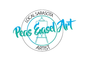 Peas Easel Art (tagline...Local Sarasota Artisit) logo design by Erasedink