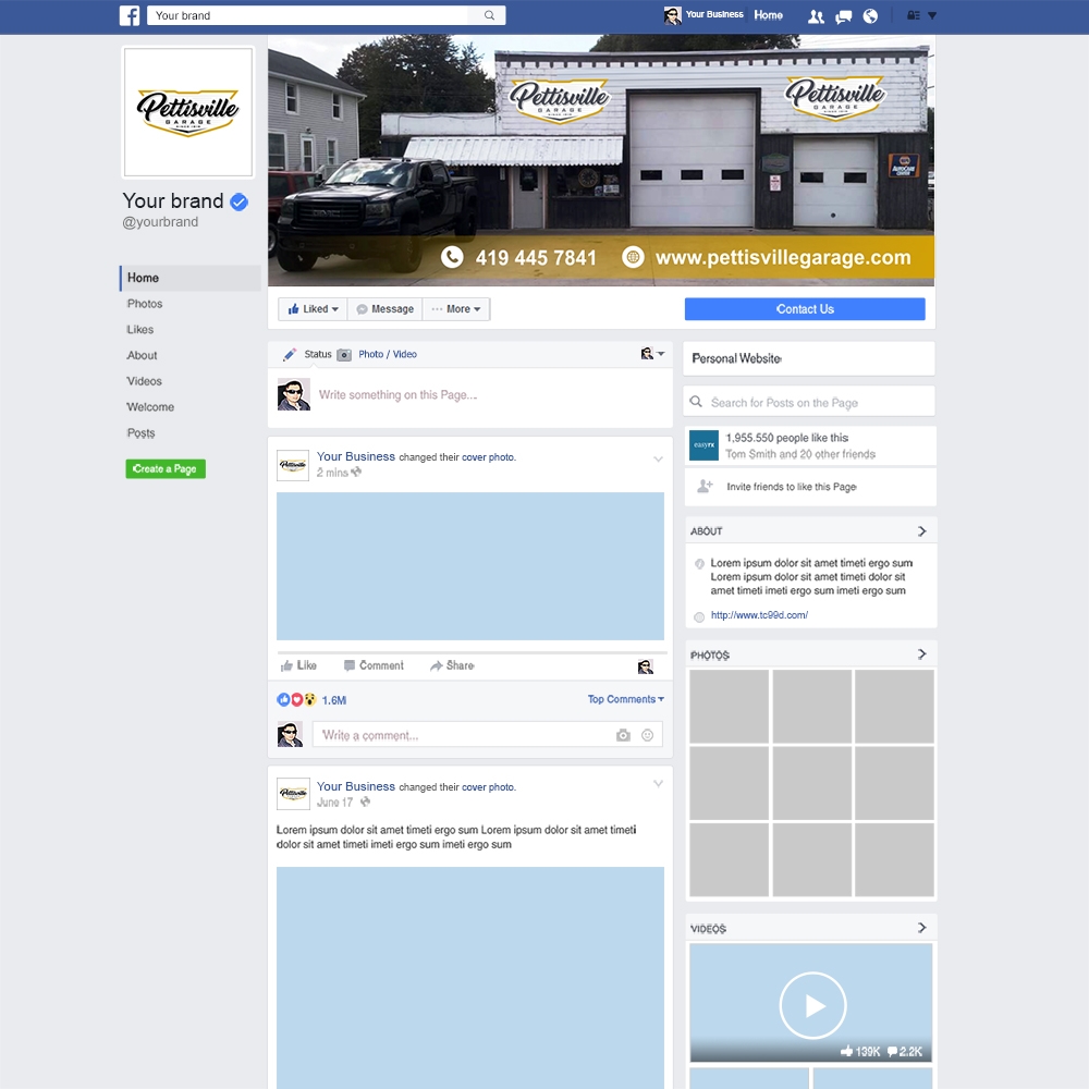 Pettisville garage logo design by Kindo