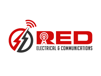 Red Electrical & Communications logo design by akilis13