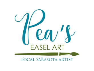 Peas Easel Art (tagline...Local Sarasota Artisit) logo design by MAXR