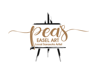 Peas Easel Art (tagline...Local Sarasota Artisit) logo design by reight