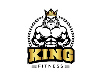 king fitness  logo design by emberdezign