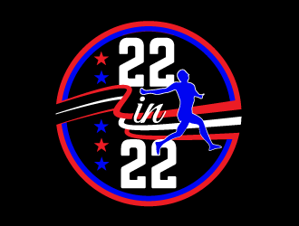 22 in 22 or 22km in 22 days or 22/22 logo design by dondeekenz