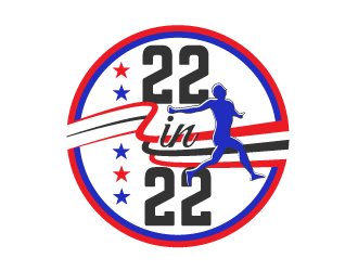 22 in 22 or 22km in 22 days or 22/22 logo design by dondeekenz