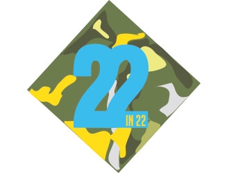 22 in 22 or 22km in 22 days or 22/22 logo design by not2shabby