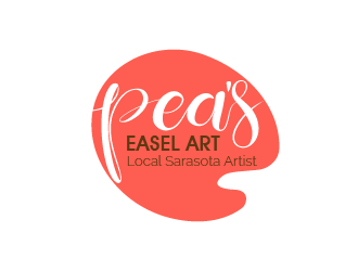 Peas Easel Art (tagline...Local Sarasota Artisit) logo design by reight