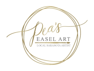 Peas Easel Art (tagline...Local Sarasota Artisit) logo design by jaize
