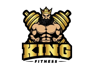 king fitness  logo design by emberdezign