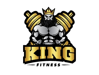 king fitness  logo design by emberdezign