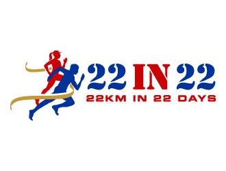 22 in 22 or 22km in 22 days or 22/22 logo design by J0s3Ph