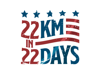 22 in 22 or 22km in 22 days or 22/22 logo design by schiena