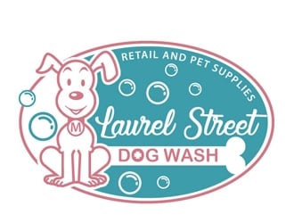 Laurel Street Dog Wash logo design by logoguy