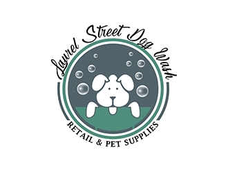 Laurel Street Dog Wash logo design by XyloParadise
