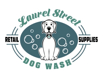 Laurel Street Dog Wash logo design by Danny19