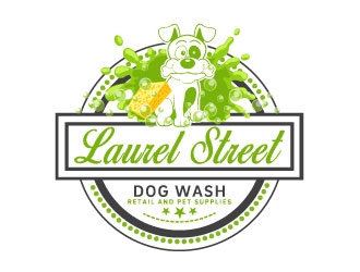 Laurel Street Dog Wash logo design by AYATA