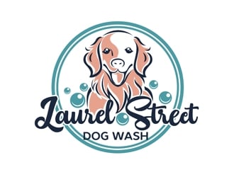 Laurel Street Dog Wash logo design by DreamLogoDesign