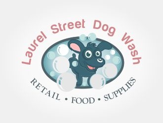 Laurel Street Dog Wash logo design by WoAdek