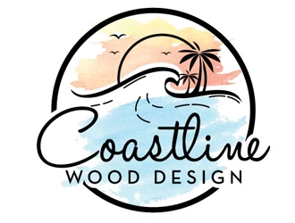 Coastline Wood Design logo design by logoguy