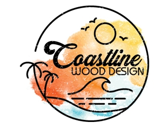 Coastline Wood Design logo design by logoguy