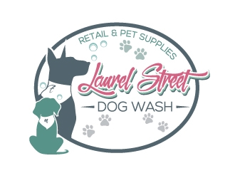 Laurel Street Dog Wash logo design by dshineart