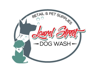 Laurel Street Dog Wash logo design by dshineart