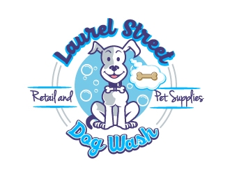 Laurel Street Dog Wash logo design by aRBy