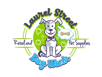 Laurel Street Dog Wash logo design by aRBy