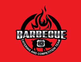 Barbecue 83 catering and competition team logo design by LogoInvent