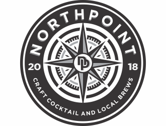 Northpoint (tag line, Craft Cocktail and Local Brews) logo design by jm77788