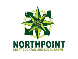 Northpoint (tag line, Craft Cocktail and Local Brews) logo design by samueljho