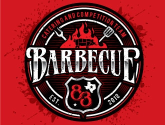 Barbecue 83 catering and competition team logo design by REDCROW