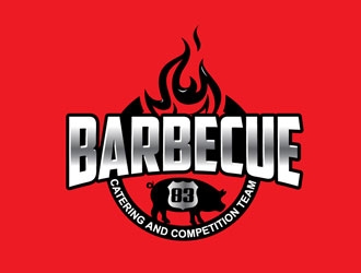 Barbecue 83 catering and competition team logo design by LogoInvent
