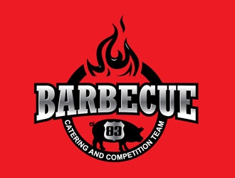 Barbecue 83 catering and competition team logo design by LogoInvent
