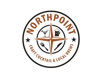 Northpoint (tag line, Craft Cocktail and Local Brews) logo design by Foxcody