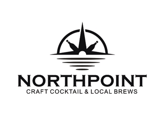 Northpoint (tag line, Craft Cocktail and Local Brews) logo design by Foxcody