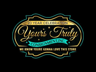 WE KNOW YOURE GONNA LOVE THIS STORE      -    20 year celebration          -    Yours Truly Consignment,Inc. logo design by uttam