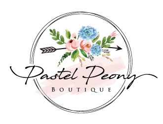 Pastel Peony Boutique logo design by REDCROW