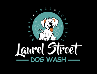Laurel Street Dog Wash logo design by kunejo