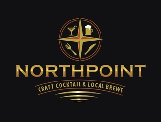 Northpoint (tag line, Craft Cocktail and Local Brews) logo design by Foxcody