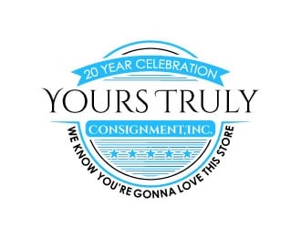 WE KNOW YOURE GONNA LOVE THIS STORE      -    20 year celebration          -    Yours Truly Consignment,Inc. logo design by uttam