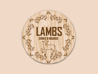 Lambs Corks & Boards logo design by czars