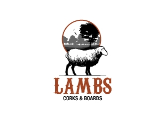 Lambs Corks & Boards logo design by mHong