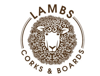 Lambs Corks & Boards logo design by logoguy