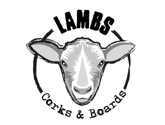 Lambs Corks & Boards logo design by fries