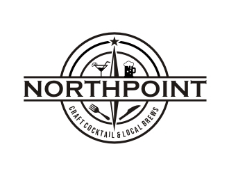 Northpoint (tag line, Craft Cocktail and Local Brews) logo design by Foxcody