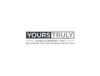 WE KNOW YOURE GONNA LOVE THIS STORE      -    20 year celebration          -    Yours Truly Consignment,Inc. logo design by bricton
