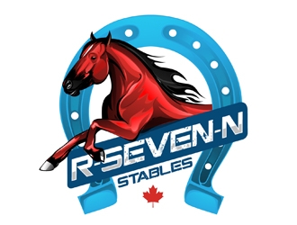 R-Seven-N Stables logo design by DreamLogoDesign