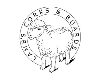 Lambs Corks & Boards logo design by LogoInvent