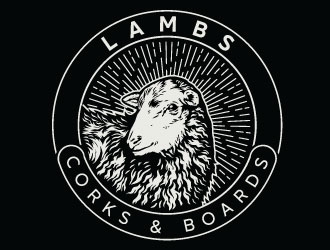 Lambs Corks & Boards logo design by REDCROW
