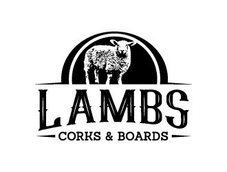 Lambs Corks & Boards logo design by jaize